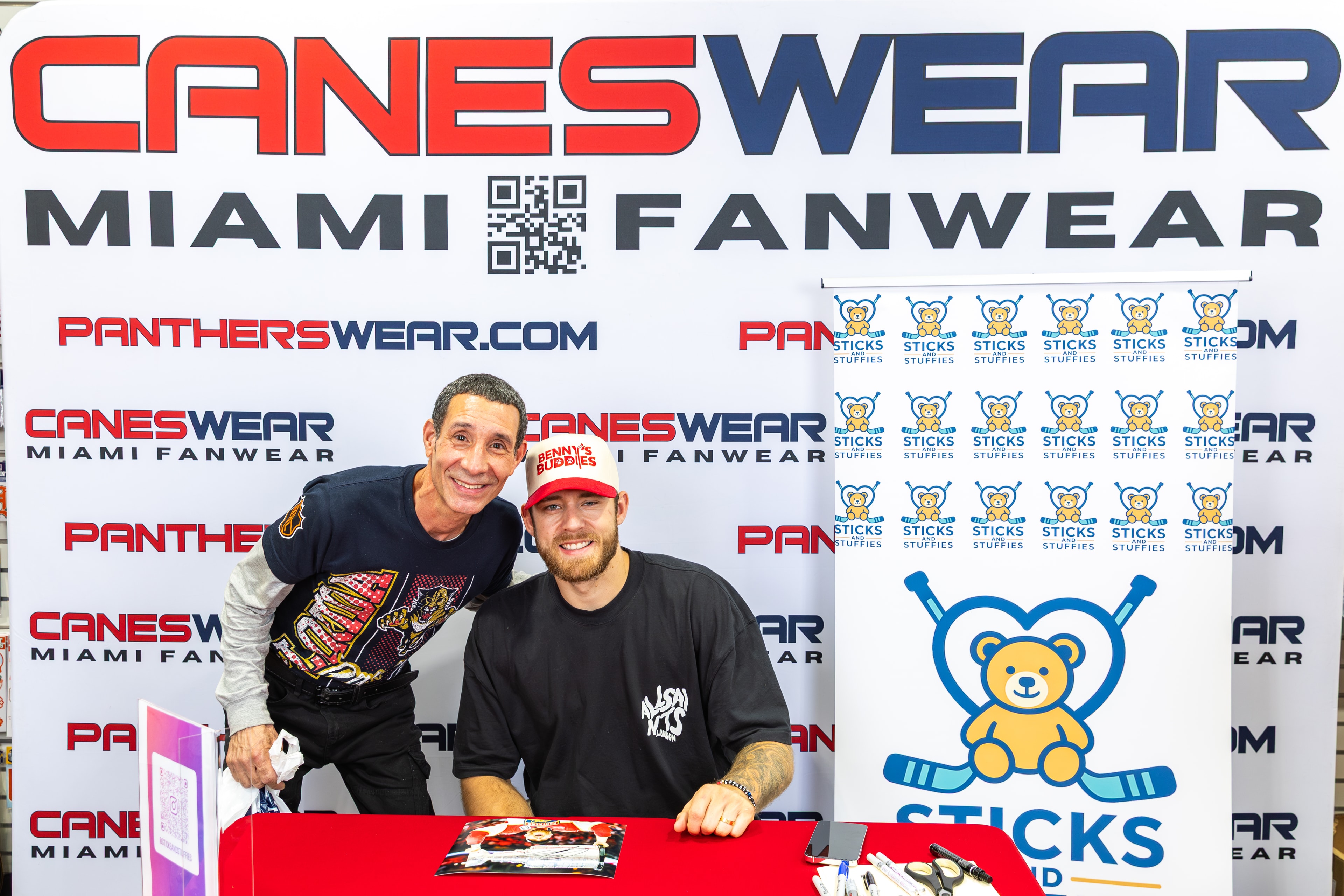 A.J. Greer with fans at the Sticks and Stuffies signing at CanesWear